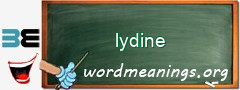WordMeaning blackboard for lydine